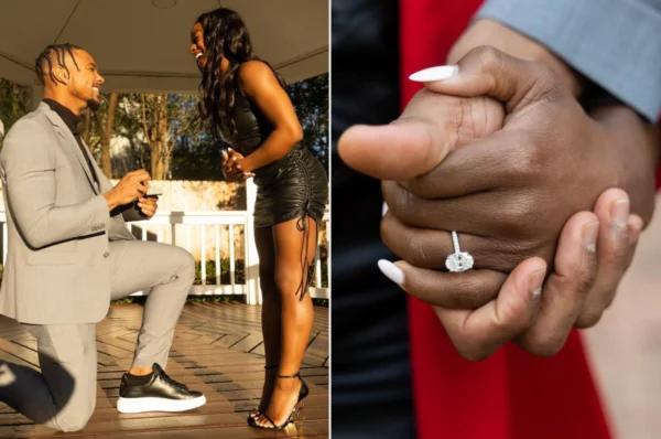 Black African American man 'Jonathan Owens' proposes engagement to black woman 'Simone Biles'