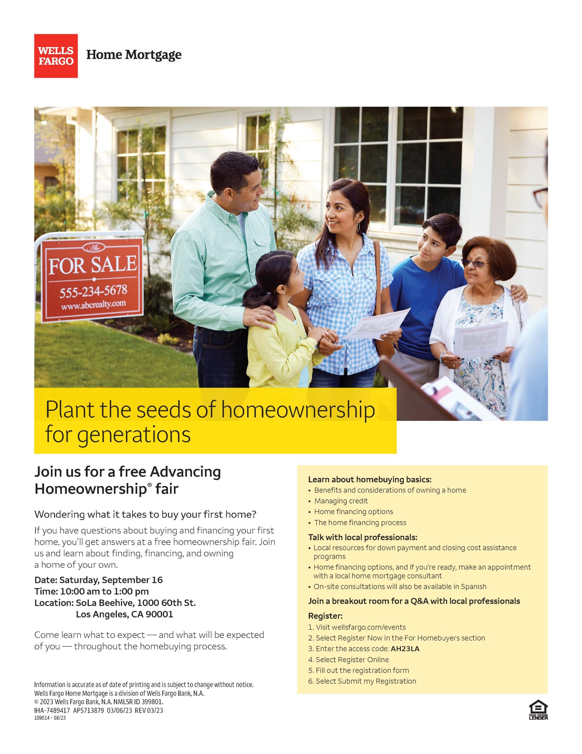 Wells Fargo Advancing Homeownership Fair Event Image